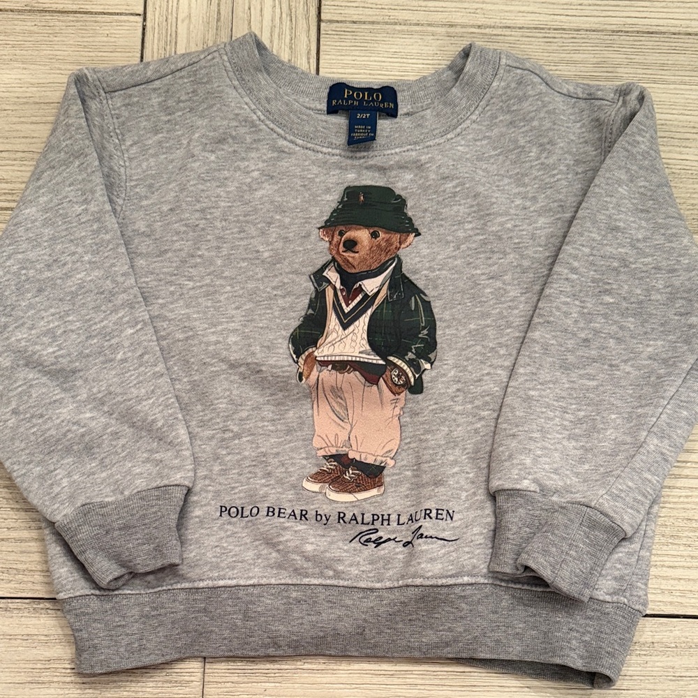 Polo Bear by Ralph Lauren Gray Kids Sweatshirt with Bear Design 2T
